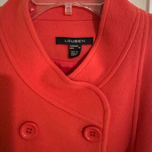 Louben Pea Coat - Bright Coral Color - Size 10 (VINTAGE) 90’s. Hard to find! - Picture 2 of 8